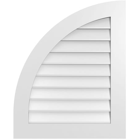 Ekena Millwork Quarter Round Top Left Surface Mount PVC Gable Vent w/ 3-1/2"W x 1"P Standard Frame, 26"W x 32"H GVPQL26X3201SN